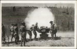 Fort Bragg NC WWII Era Real Photo Postcard - Artillery Firing