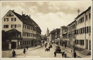 Vintage RPPC Ansbach GERMANY Maximillanstrasse STREET SCENE Real Photo PC