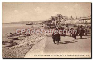 Postcard Old Nice Le Quai des USA and Pointe California