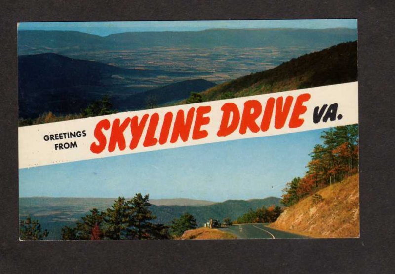 VA Greetings From The Skyline Drive Virginia Postcard Blue Ridge Waynesboro