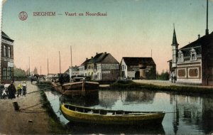 belgium, IZEGEM ISEGHEM, Vaart en Noordkaai, Quay (1910s) Postcard