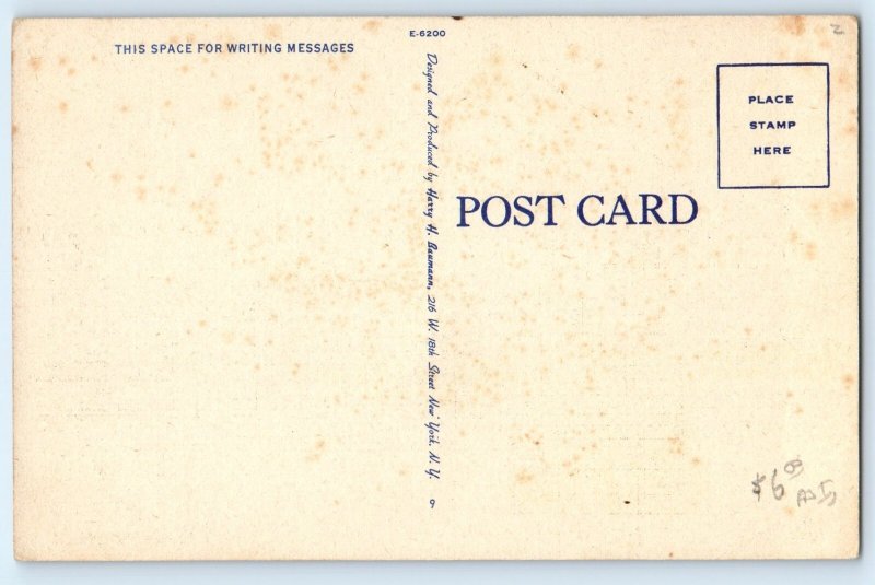 c1930's Boarding Eastern Silverliner La Guardia Field Airplane Vintage Postcard