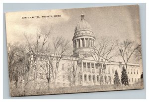 Vintage 1940's Photo Postcard State Capitol Building Augusta Maine