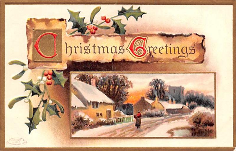 Christmas Postcard Old Vintage Antique Post Card