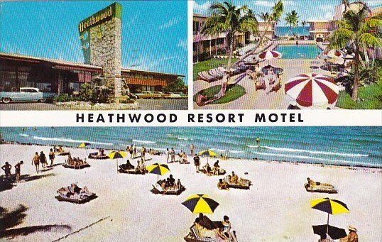 Florida Miami Beach Resort Motel With Pool 1961