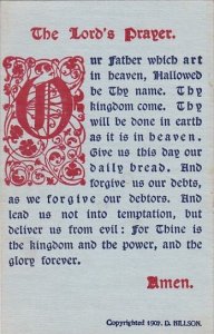 Motto Postcard The Lord's Prayer Copyright Hillson