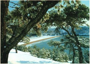 Postcard Sand Beach Acadia National Park Winter Activity Snowshoeing Maine ME