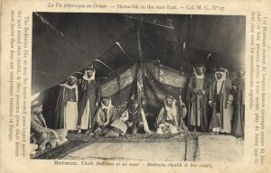 lebanon, HERMON جبل الشيخ, Bedouin Sheikh and his Court (1905) Postcard