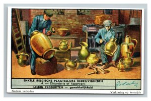 Vintage Liebig Trade Card - Dutch - #4 of Belgian Industry Copperwork Set