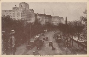 VINTAGE POSTCARD VICTORIA'S EMBANKMENT LONDON EARLY 1900s SEPIA UNPOSTED