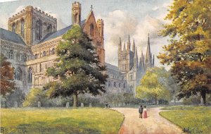 Peterborough Cathedral Cambridgeshire UK Arthur Payne Tuck Oilette postcard