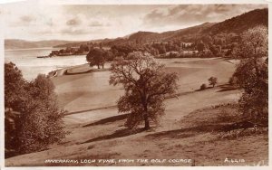 RPPC INVERARAY LOCH FYNE FROM GOLF COURSE SCOTLAND UK REAL PHOTO POSTCARD 1954