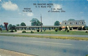 Columbus Ohio 1959 Postcard Del Rancho Motel