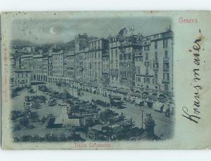 1905 postcard STREET VIEW Genova - Genoa Italy F5147