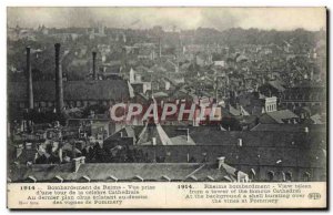 Old Postcard Reims Bombardment View jack & # 39A around the famous cathedral
