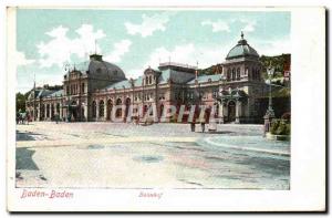 Germany Baden Baden Old Postcard Bahnhof station