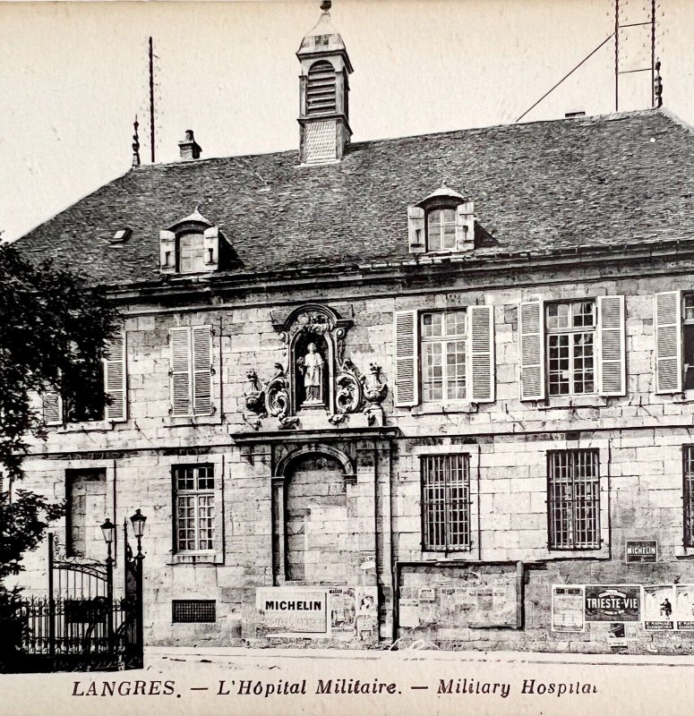 Langres France Military Hospital 1910s WW1 Era Postcard Europe Michelin PCBG12A