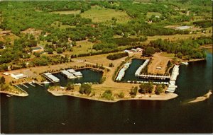 Afton Chris Craft St Croix Upper Midwest Docks Boats Vintage Postcard Aerial Vtg 