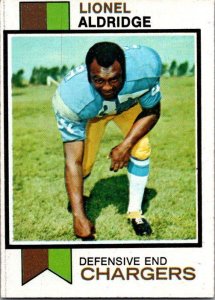 1973 Topps Football Card Lionel Aldrich San Diego Chargers sk2539