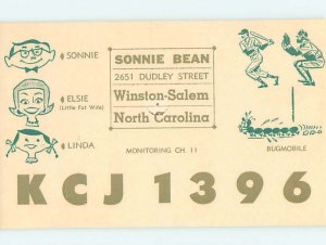 Pre-1980 RADIO CARD - CB HAM OR QSL Winston-Salem North Carolina NC AH2250