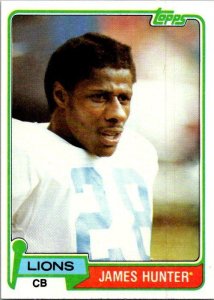 1981 Topps Football Card James Hunter Detroit Lions sk10317