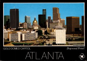 Georgia Atlanta Skyline Showing Gold Domed Capitol