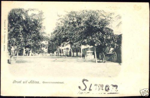 suriname, ALBINA, Gouverneurstraat (ca. 1899)