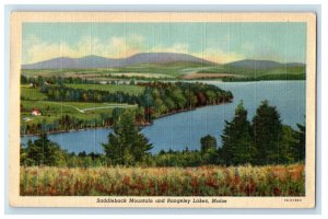 c1940's Saddleback Mountain and Rangeley Lakes Rangeley Maine ME Postcard
