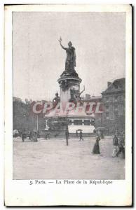 Old Postcard Paris Place de la Republique