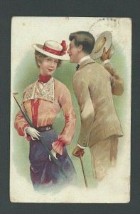 1913 PPC Romantic Couple  Emb