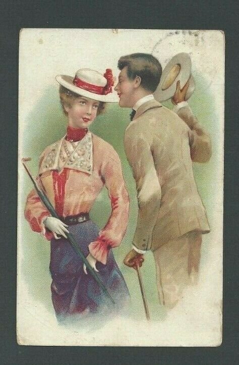 1913 PPC Romantic Couple  Emb