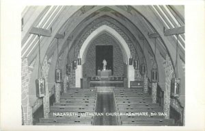 RPPC Postcard; Interior Nazareth Lutheran Church Kenmare ND Ward County Unposted