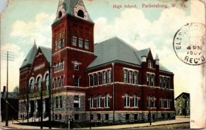 High School Parkersburg West Virginia Postcard Wheelock Co DB 1907