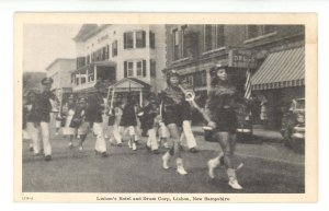 NH - Lisbon. Lisbon's Hotel, Drum Corps on Main Street, 1950's