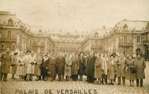 Large groups of people students tourists early photo postcards x 3