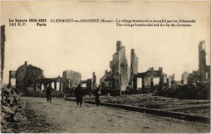 CPA Militaire Clermont-en-Argonne - Le village bombardé (91877)