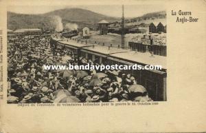 BOER WAR, Departure of Dutch Volunteers Commando by Steam Train (1899)