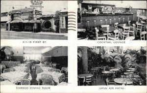 West Palm Beach Florida FL Restaurant Interior View c1940s Postcard