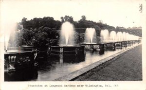 Wilmington Delaware Longwood Gardens Fountains Real Photo Postcard AA67298