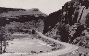 Red Grade A Y P Highway Below Dubois Wyoming Real Photo