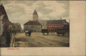 Stortorget Lun Sweden Street Scene c1910 Postcard