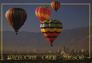 Tucson Arizona, Balloons Over Brightly Colored Cloudless Sky, Vintage Postcard