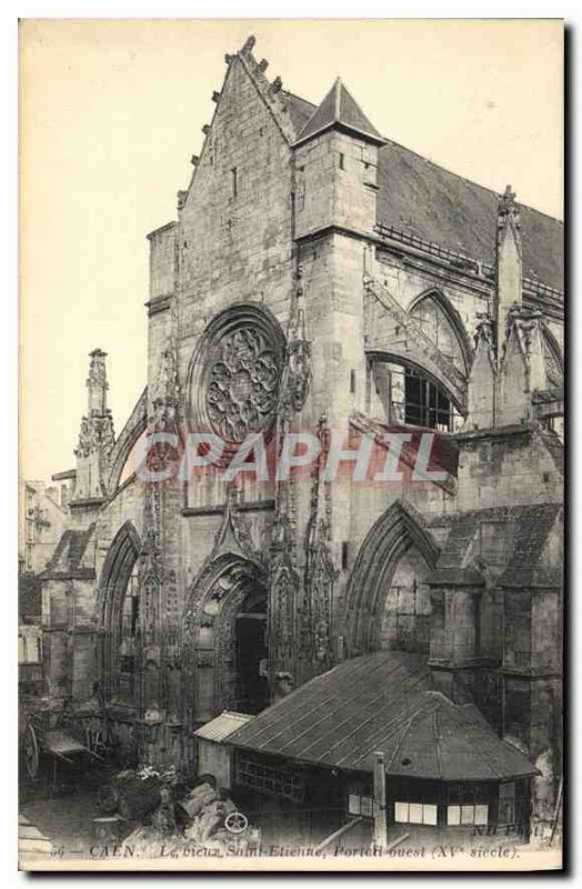 Postcard Old Saint Etienne Caen Old West XV century Portal