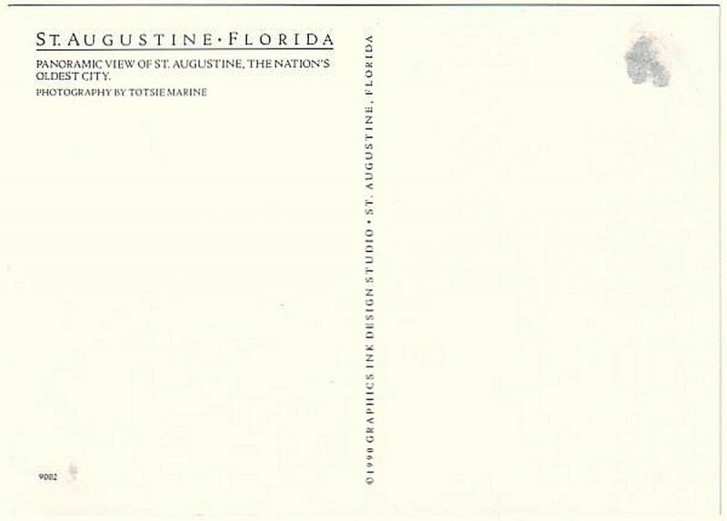 Panoramic View Of St. Augustine, Florida, 1990 Chrome Aerial View Postcard