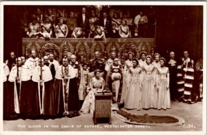 Queen Elizabeth II in The Chair of the Estate Westminster Abbey Postcard Z11