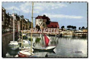 Modern Postcard Honfleur Basin and Lieutenancy Boat