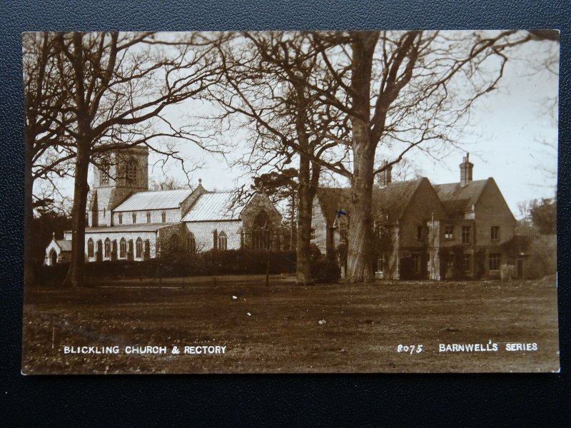 Norfolk BLICKLING Church & Rectory - Old RP Postcard by Barnwells Series 8075