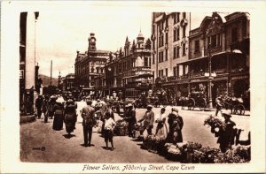 South Africa Flower Sellers Adderley Street Cape Town Vintage Postcard C102