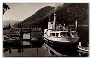 RPPC Emerald in Petrohue Ship All Saints Lake Puerta Varaz Chile Postcard U12