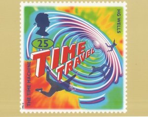 HG Wells The Time Machine Book Sci-Fi RMPQ Rare Stamp Postcard